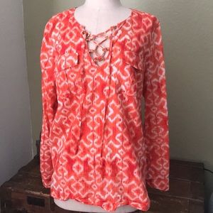 Michael Kors Batik print blouse Size L